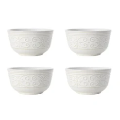 Abby White 16 Piece Dinnerware Set, Service for 4