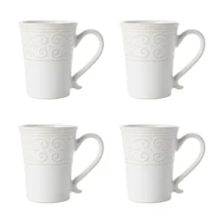 Abby White 16 Piece Dinnerware Set, Service for 4