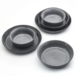 Amara Slate 6 Piece Dinnerware Bowl Set, Service for 2