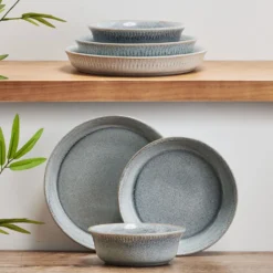 Amara Smoke 6 Piece Dinnerware Bowl Set, Service for 2