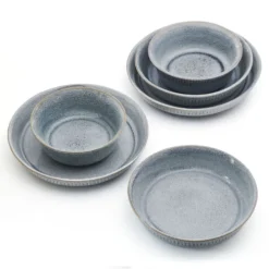 Amara Smoke 6 Piece Dinnerware Bowl Set, Service for 2