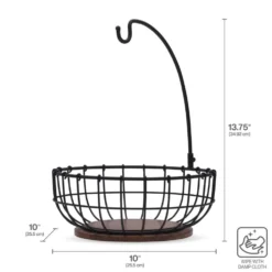 Anvil Cage Fruit Storage Basket with Banana Hook