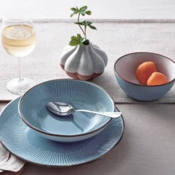 Arlie Blue 12 Piece Pasta Dinnerware Set, Service for 4