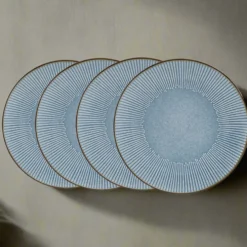 Arlie Blue Set of 4 Dinner Plates