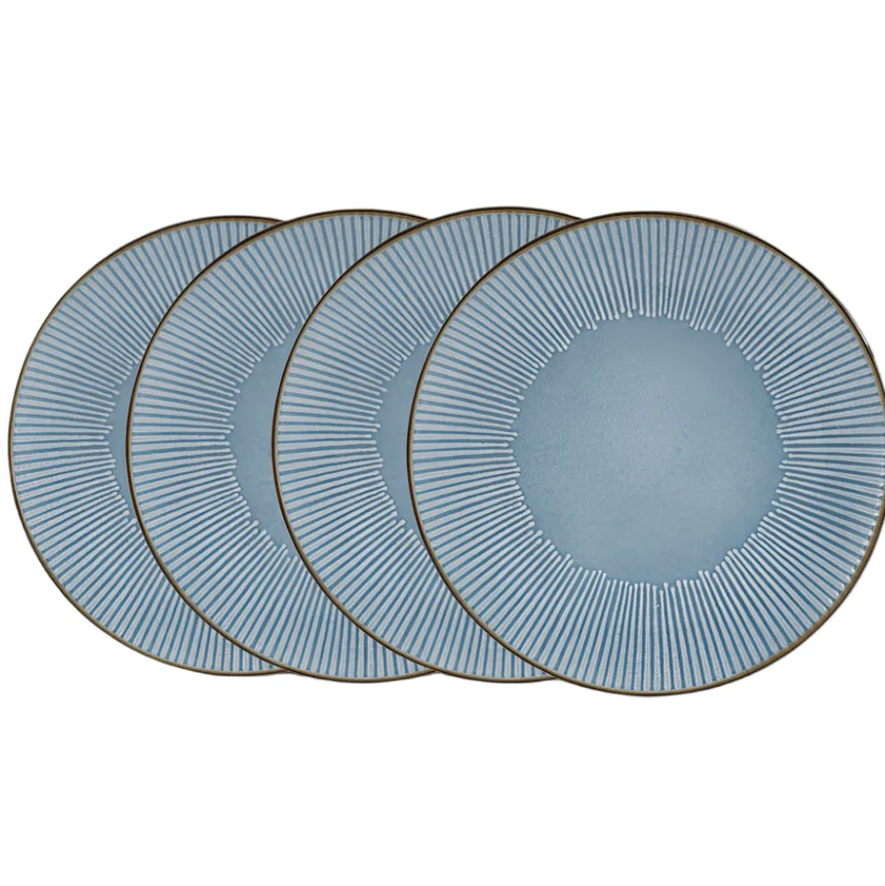 Arlie Blue Set of 4 Dinner Plates