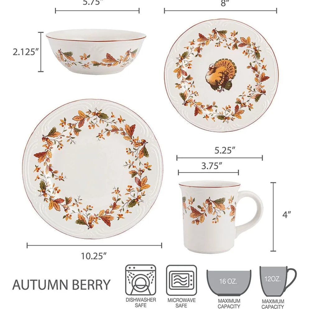 Autumn Berry™ 16 Piece Dinnerware Set, Service for 4