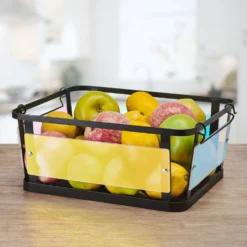 Ava Iridescent Stackable Storage Basket
