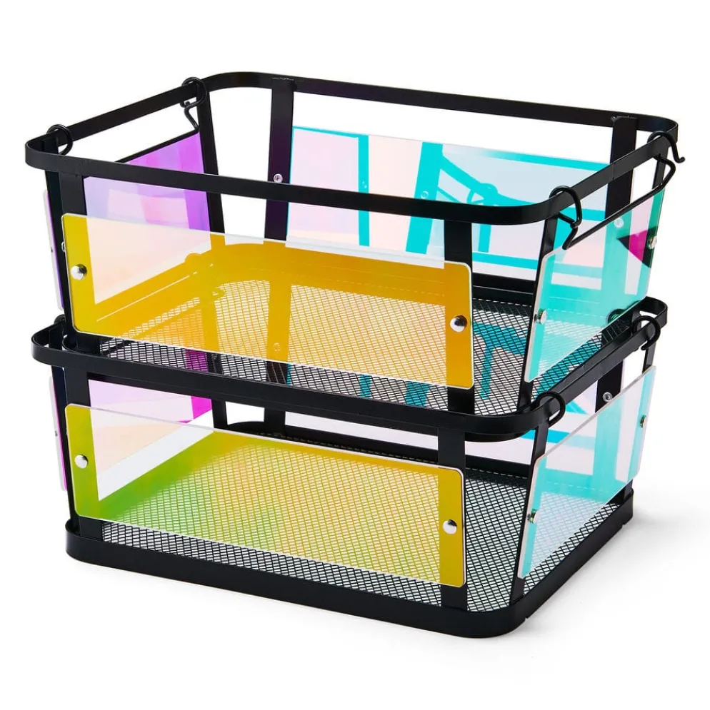 Ava Iridescent Stackable Storage Basket