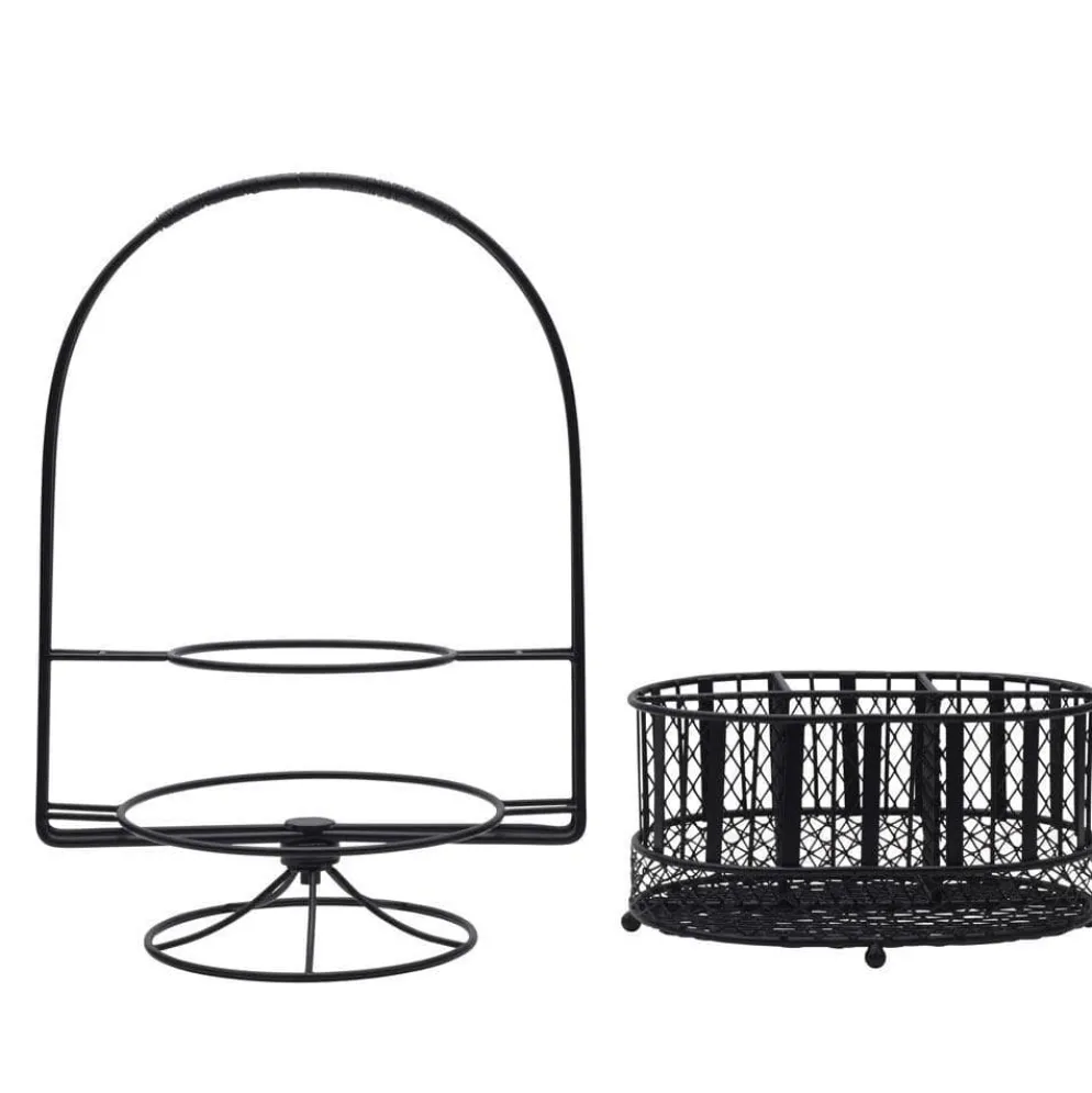 Band and Stripe Swivel Hostess Buffet Storage Caddy