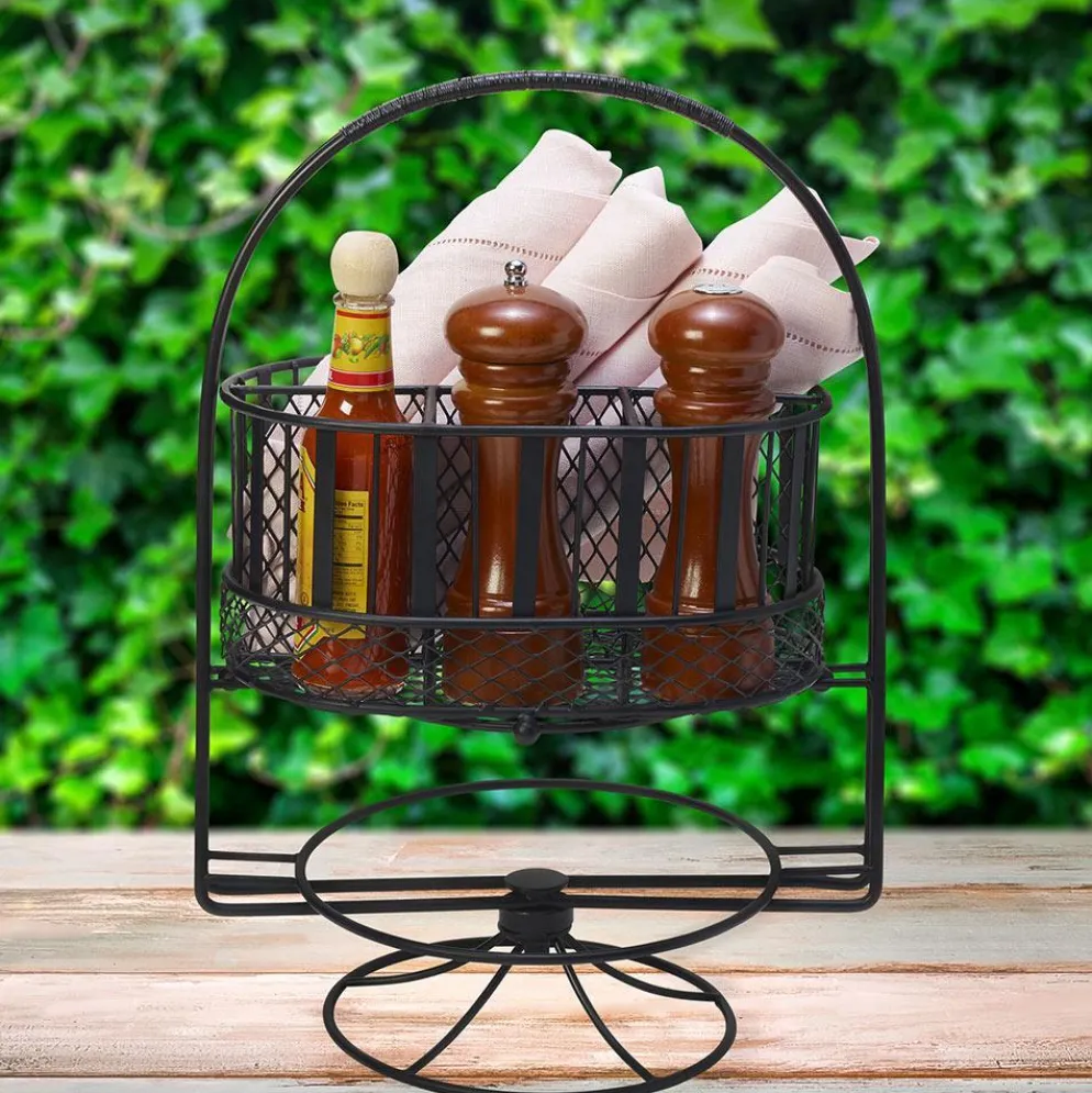 Band and Stripe Swivel Hostess Buffet Storage Caddy