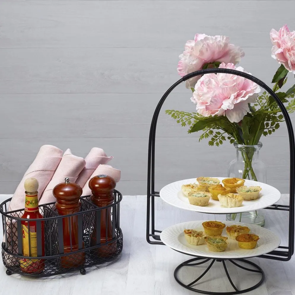 Band and Stripe Swivel Hostess Buffet Storage Caddy