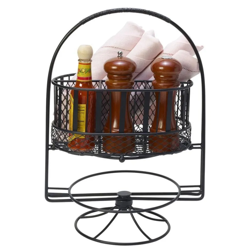 Band and Stripe Swivel Hostess Buffet Storage Caddy