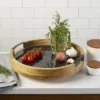 Black Marble Lazy Susan Serve Tray