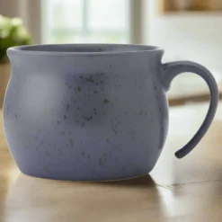 Black Speckled Jumbo Soup Mug