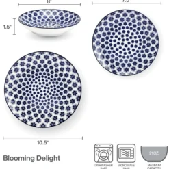 Blooming Delight 12 Piece Dinnerware Set, Service for 4