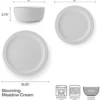 Blooming Meadow Cream 12 Piece Dinnerware Set, Service for 4