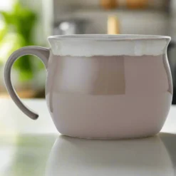 Brown Banded Jumbo Soup Mug