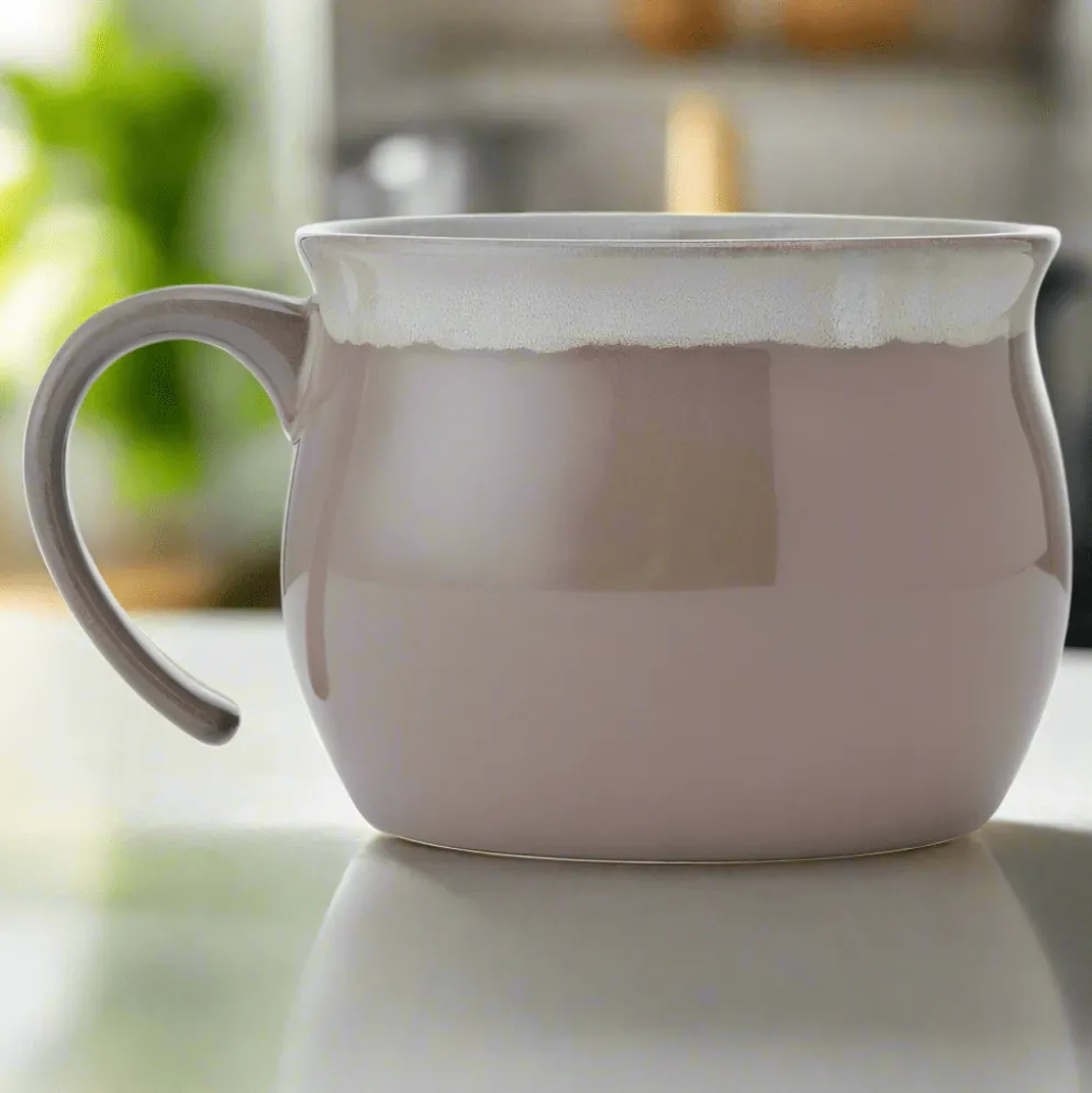 Brown Banded Jumbo Soup Mug