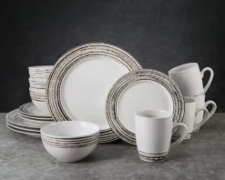 Bryson White 16 Piece Dinnerware Set, Service for 4