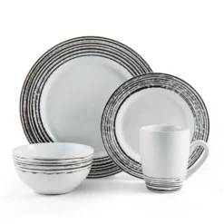 Bryson White 16 Piece Dinnerware Set, Service for 4