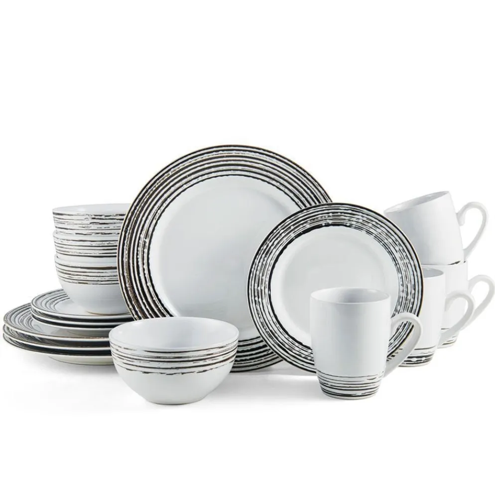 Bryson White 16 Piece Dinnerware Set, Service for 4