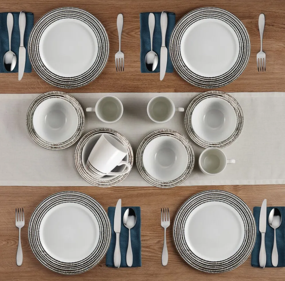 Bryson White 16 Piece Dinnerware Set, Service for 4