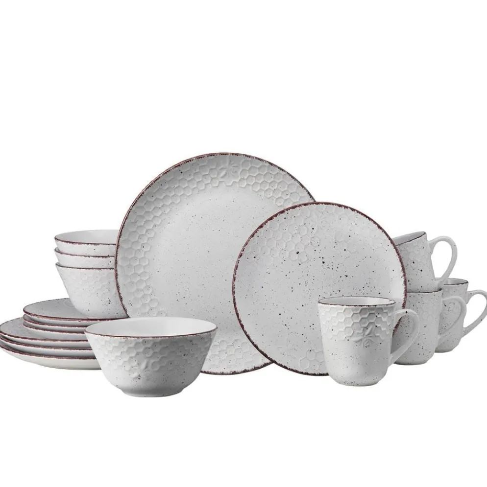 Bumble Bee White 16 Piece Dinnerware Set, Service for 4