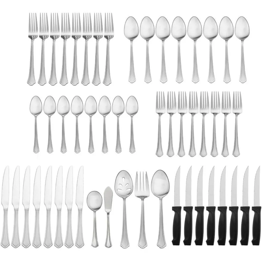 Capri Frost 53 Piece Flatware Set, Service for 8