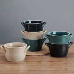 Cauldron Double Handle Set of 6 Soup Bowls