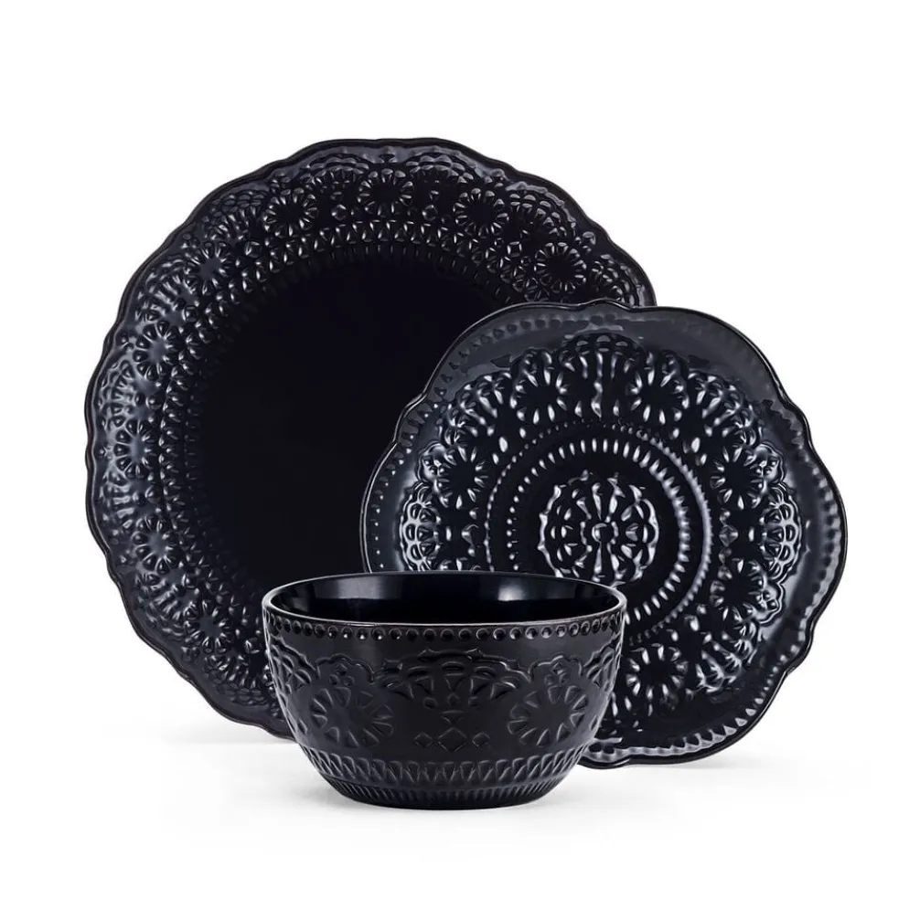 Chateau Midnight 12 Piece Dinnerware Set, Service for 4