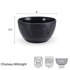 Chateau Midnight Set of 4 Soup Cereal Bowls