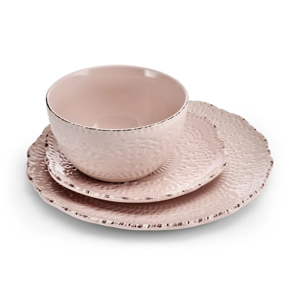 Chateau Pink 12 Piece Dinnerware Set, Service for 4