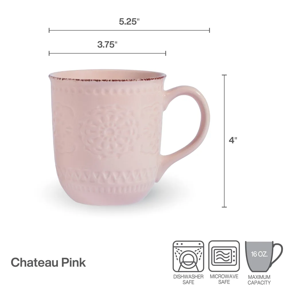 Chateau Pink Set of 4 Mugs