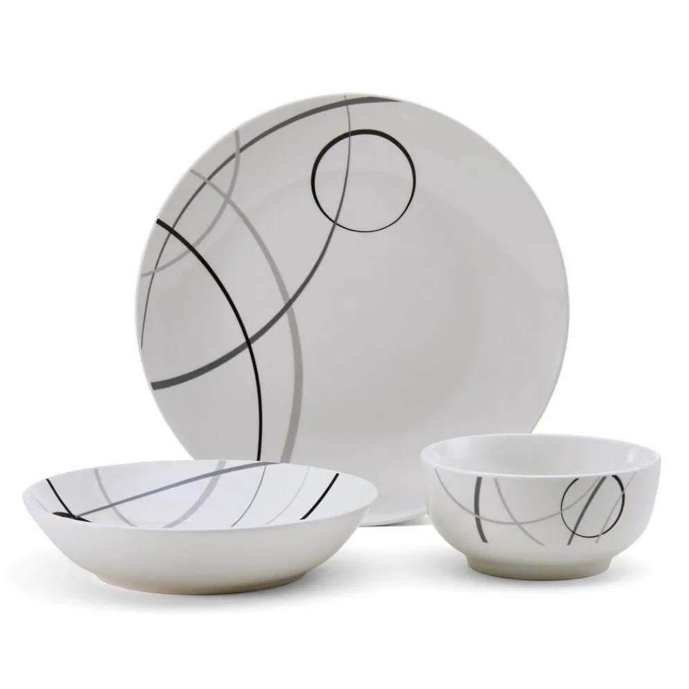 Circles 18 Piece Dinnerware Set, Service for 6