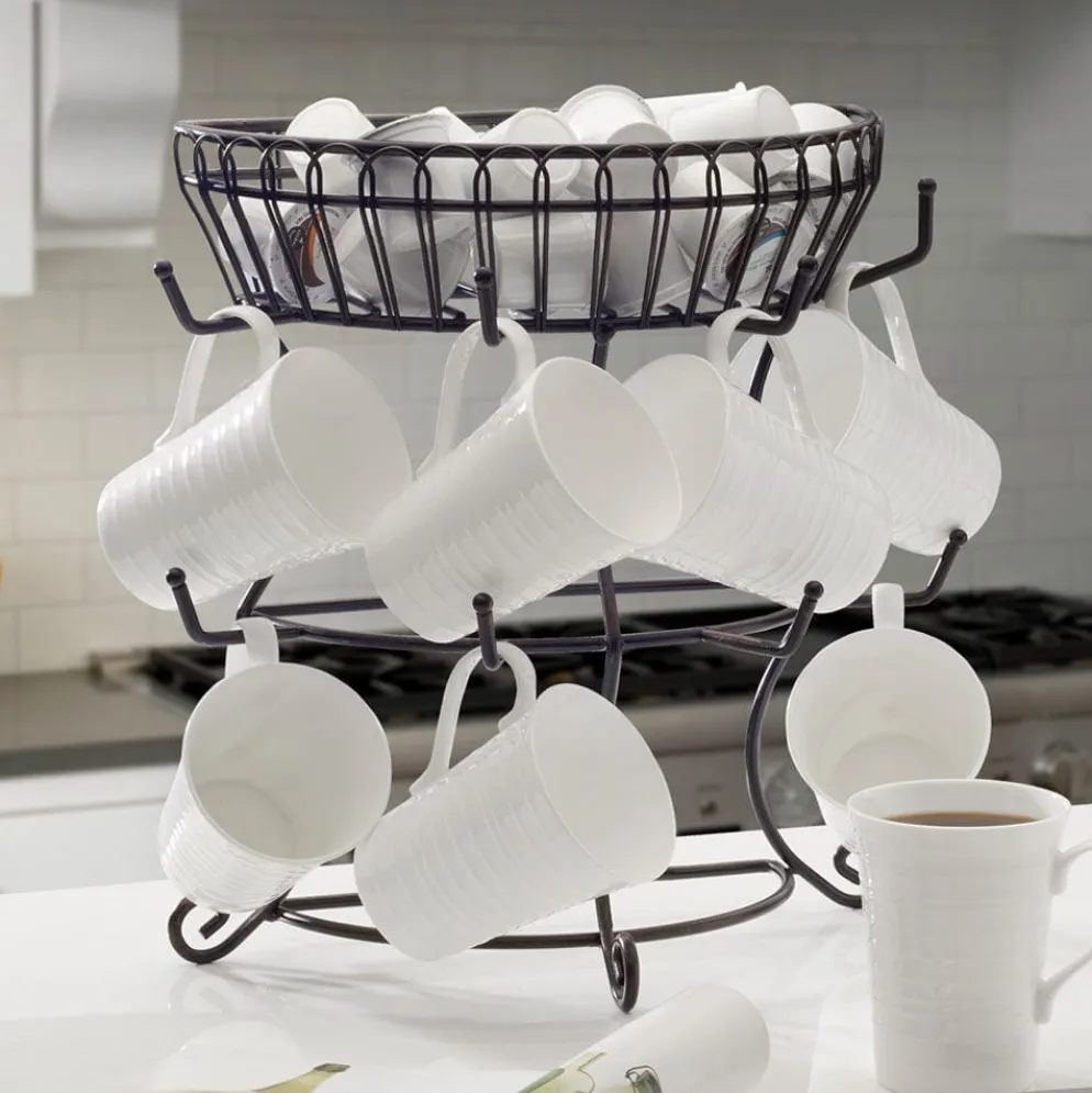 Countryside Mug Tree with Basket