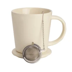 Cream Tea Mug with Infuser and Lid