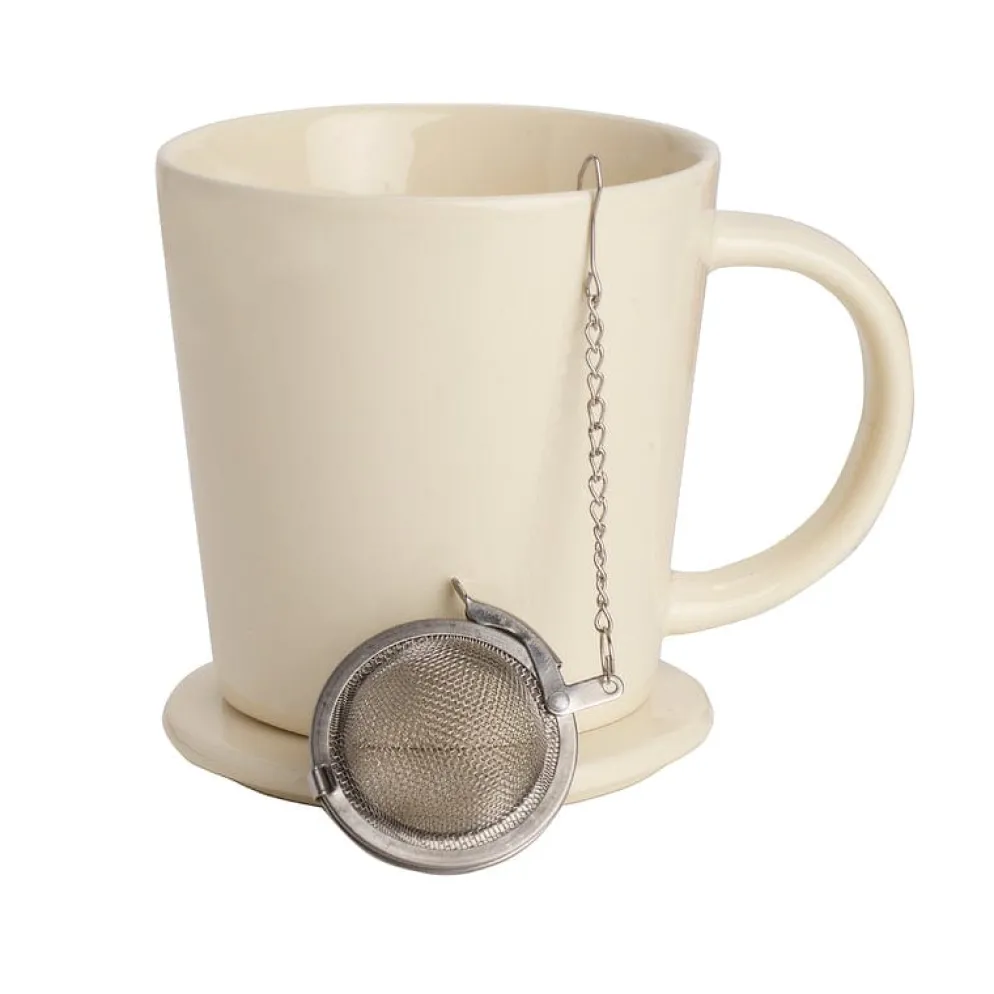 Cream Tea Mug with Infuser and Lid