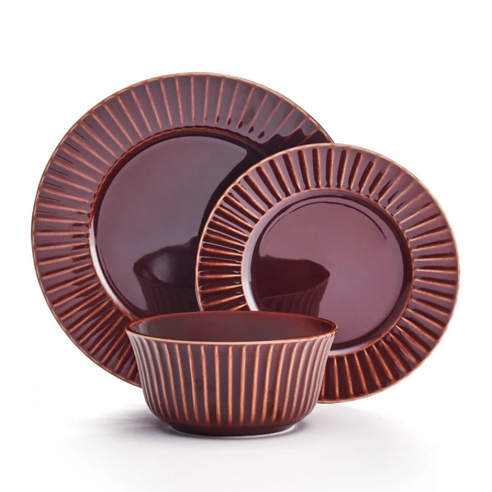 Dannie Red 12 Piece Dinnerware Set, Service for 4