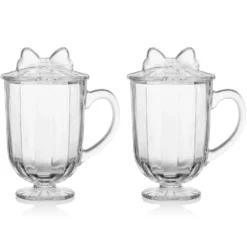 Darbie Angell Bliss Set of 2 Footed Drinking Glasses with Lids