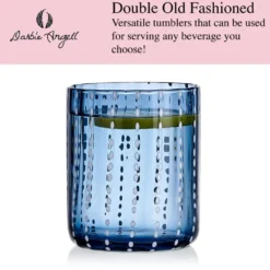Darbie Angell Dappled Clouds Cobalt Set of 4 Double Old Fashioned Glasses