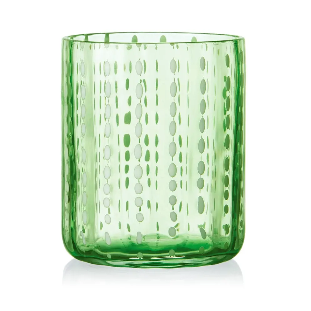 Darbie Angell Dappled Clouds Seafoam Set of 4 Double Old Fashioned Glasses