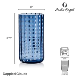 Darbie Angell Dappled Clouds Cobalt Set of 4 Highball Glasses