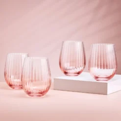 Darbie Angell Good Day Blush Set of 4 Stemless Wine