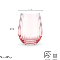 Darbie Angell Good Day Blush Set of 4 Stemless Wine