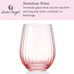 Darbie Angell Good Day Blush Set of 4 Stemless Wine