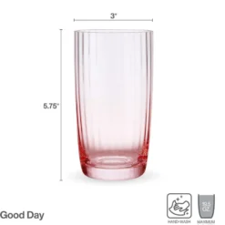 Darbie Angell Good Day Blush Set of 4 Highball Glasses