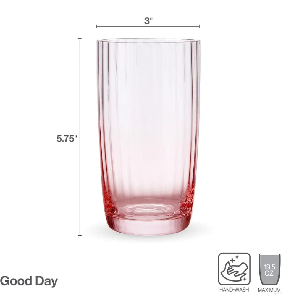 Darbie Angell Good Day Blush Set of 4 Highball Glasses