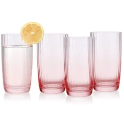 Darbie Angell Good Day Blush Set of 4 Highball Glasses