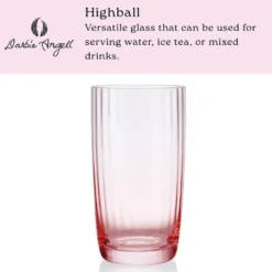 Darbie Angell Good Day Blush Set of 4 Highball Glasses