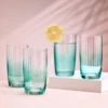 Darbie Angell Good Day Teal Set of 4 Highball Glasses